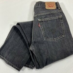 VTG Y2k Levi's 505 Women's Jeans 29/29 (Fits 28/28) Faded Black Denim Straight